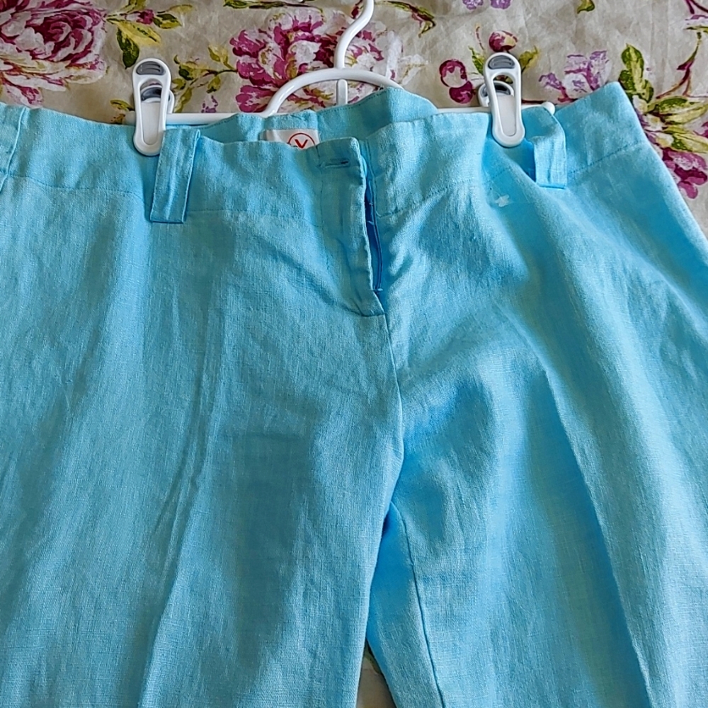 Studio Y blue linen pants